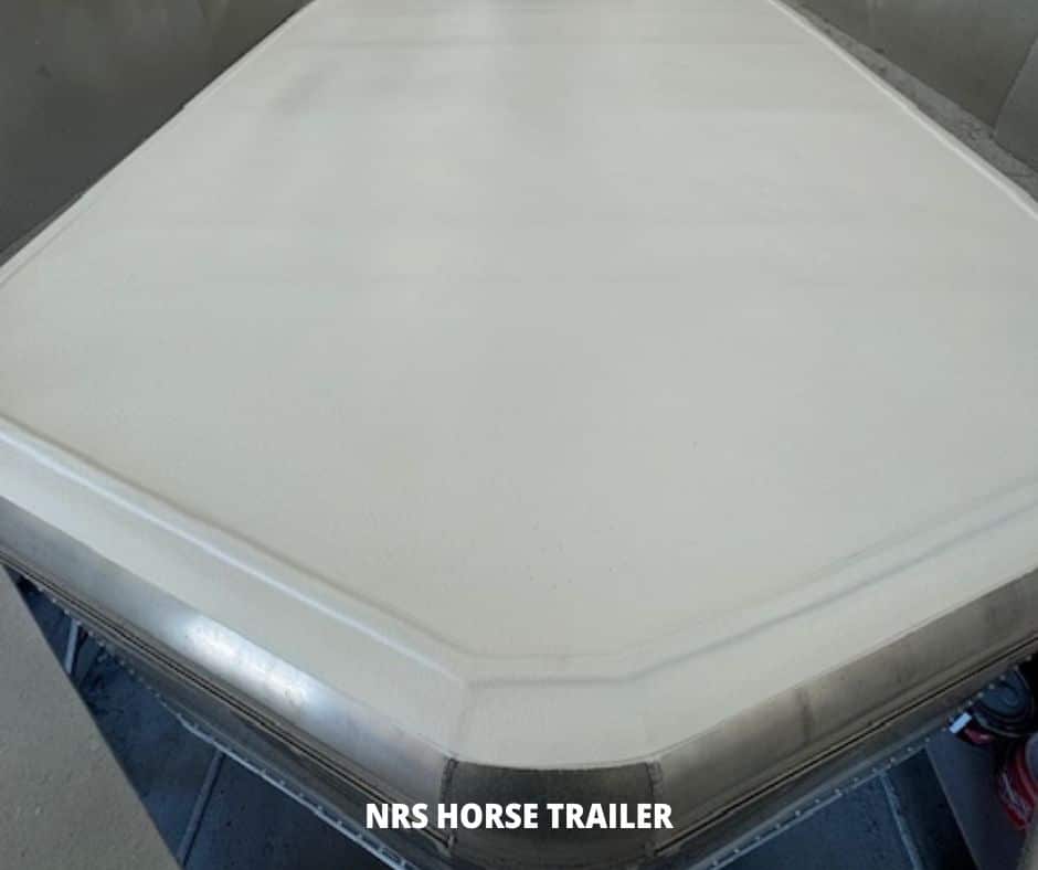 roof of nrs horse trailer after FlexArmor was applied